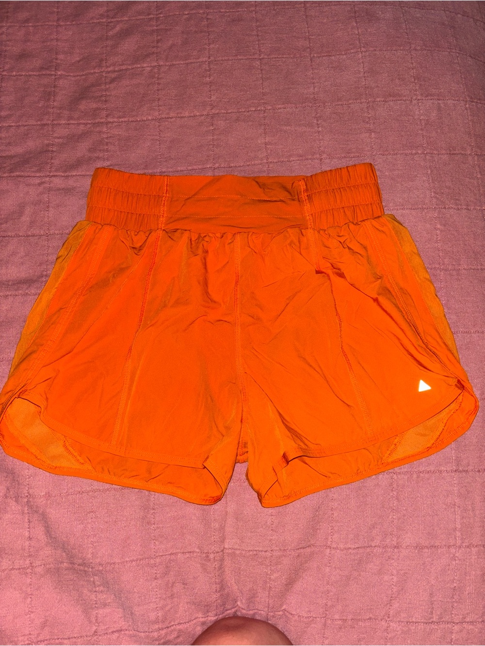 Vitality Women's Athletic Shorts — Vibrant Orange High-Waist Performance Shorts